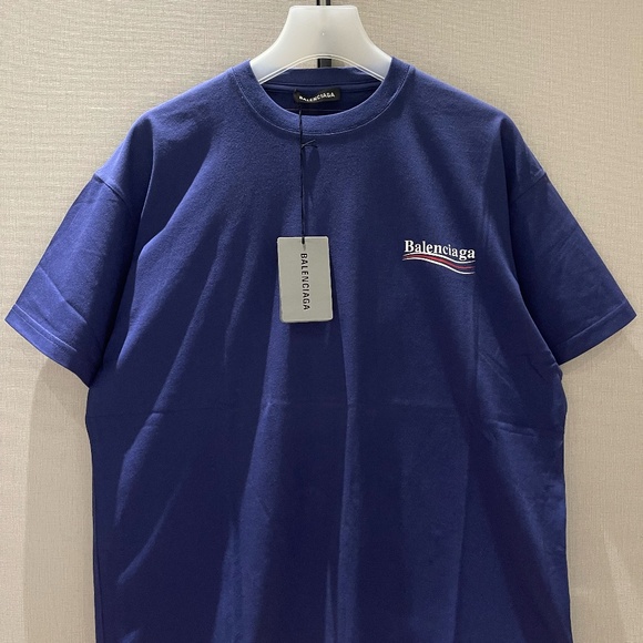 Balenciaga Logo T Shirt Navy - Picture 1 of 2